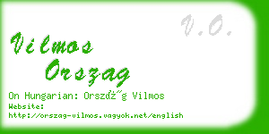 vilmos orszag business card